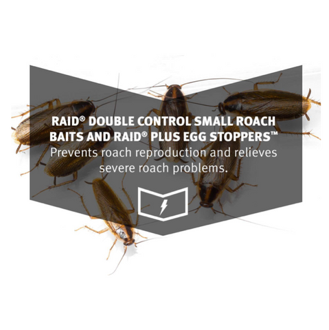 Raid Double Control Small Roach Baits Plus Egg Stopper, 12 CT, Pack of 6