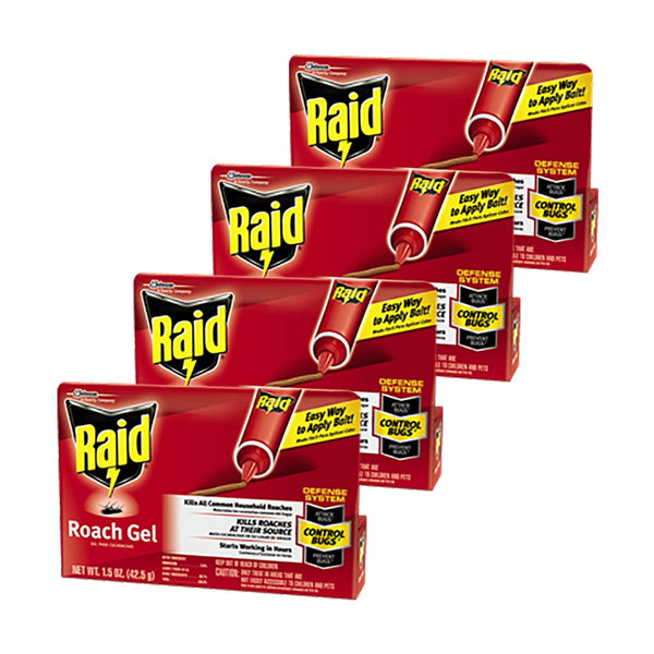 SC Johnson Raid Roach Gel, Defense System to Control Bugs, 1.5 OZ (Pack ...