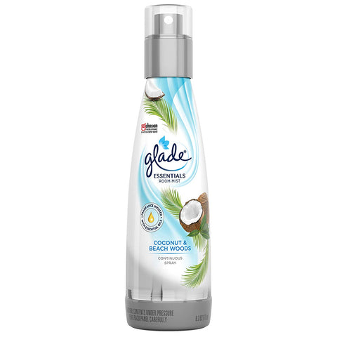 Glade Coconut & Beach Woods Essentials Room Mist, Room Spray, 6.2 Oz(One Pack)