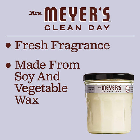 Mrs. Meyer's Clean Day Scented Soy Candle, Small Glass, Lavender, 4.9 oz