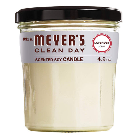 Mrs. Meyer's Clean Day Scented Soy Candle, Small Glass, Lavender, 4.9 oz